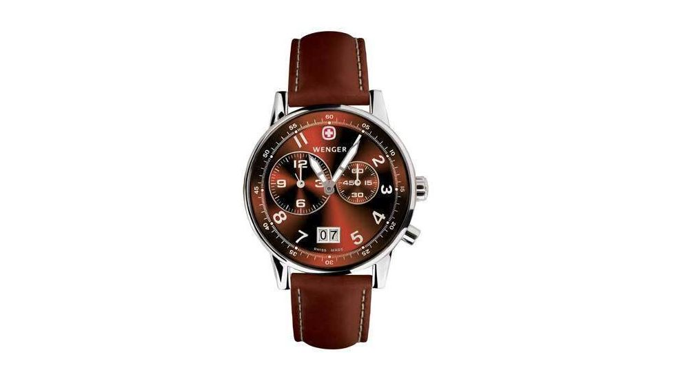 Wenger Dual Time2 Watch - Men's Stainless Steel Waterproof Watch