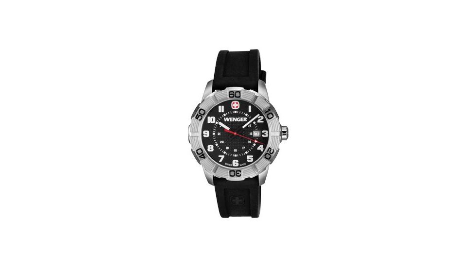 Wenger Mens Roadster Sport Watch w/ Black Dial, Black Rubber Strap 851.101