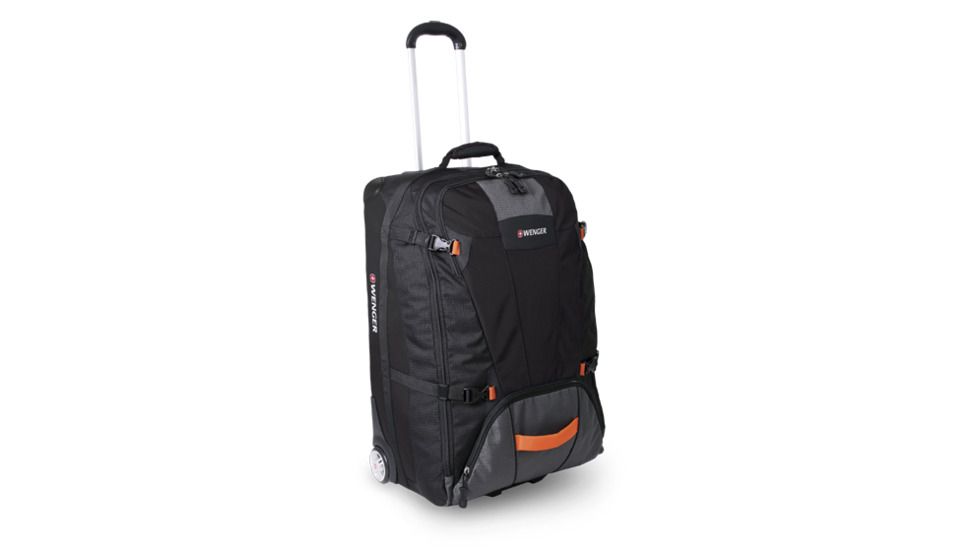 Wenger Sierre 27in rolling upright duffle bag, Black w/grey 12436