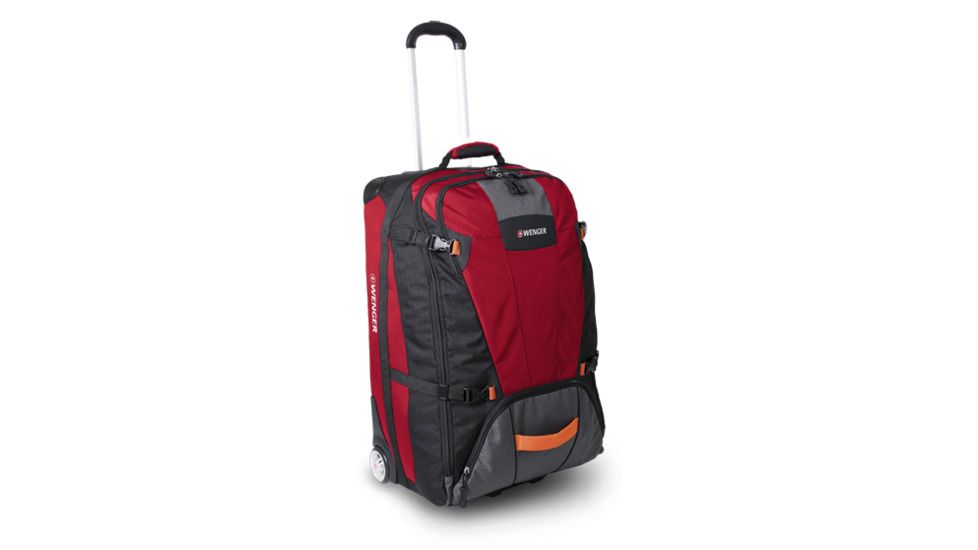 Wenger Sierre 27in rolling upright duffle bag, Red w/ Black 12435