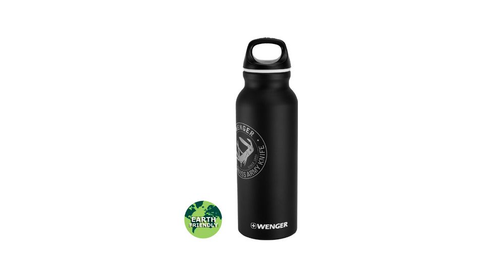 Wenger Travel Top 650ml Drinking Bottle, Rubberized Black 18002