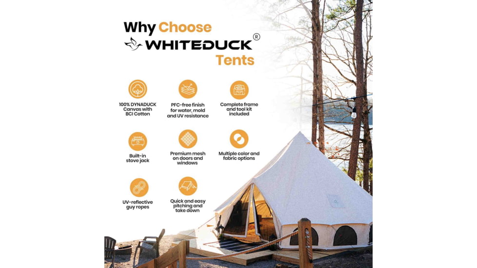 White Duck Avalon Bell Tent, Water Repellent, 16.5ft, WD-0022