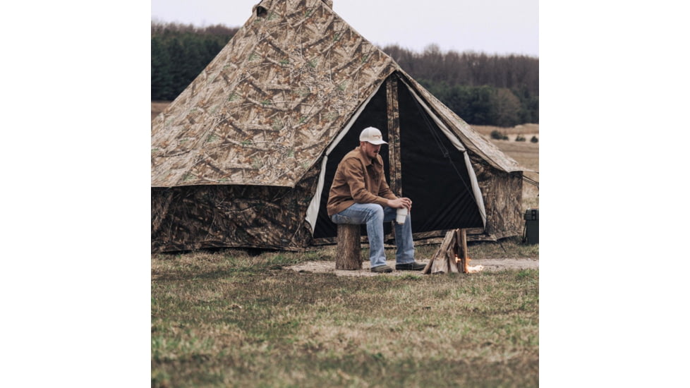 White Duck Regatta Bell Tent, Water Repellent, Realtree Edge, 10ft, WD-RBT-26