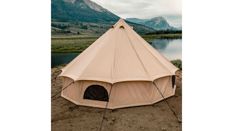 White Duck Regatta Bell Tent, Water Repellent, Sandstone Beige, 13ft, S4-4GO7-UPDK