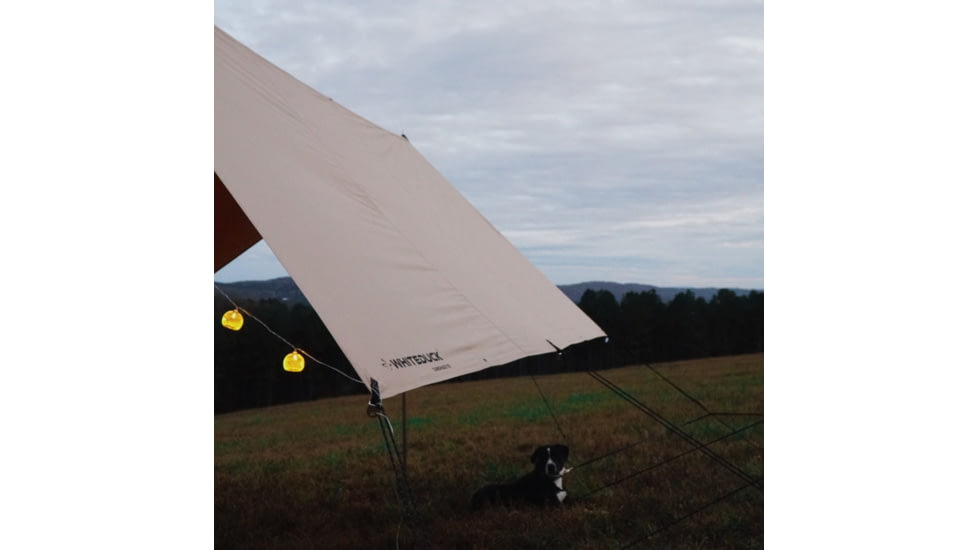 White Duck Sunshade Tarp 330 w/ Poles, 13ft x 13ft/4 x 4 m, SS-4x4-WR