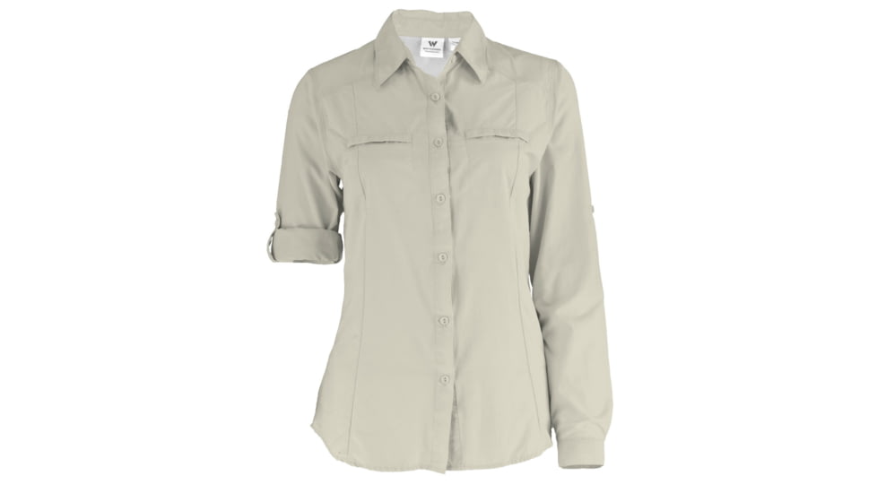 White Sierra Canyon Crest Long Sleeve Shirt - Womens-Stone-X-Large