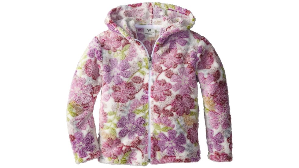 White Sierra Printed Winter Blossom Bomber Hoody - Girls