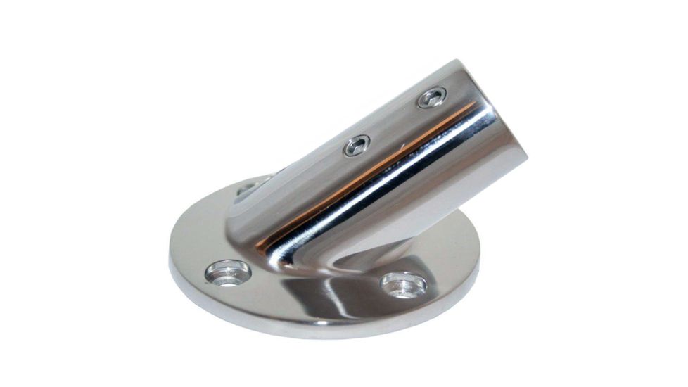 Whitecap O.D. 30 Round Base SS Rail Fitting 7/8" 44628