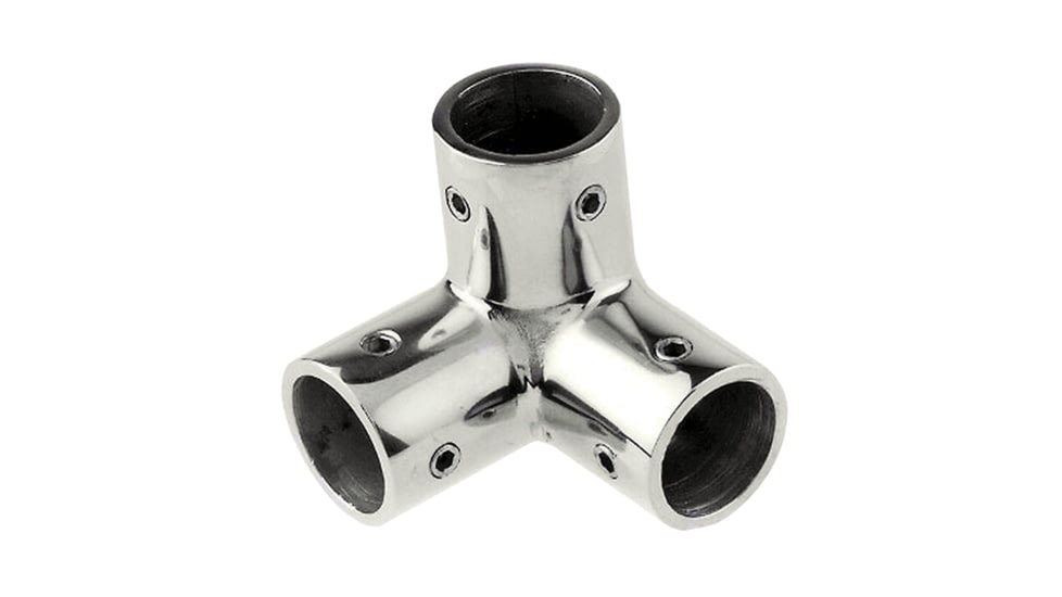 Whitecap O.D. SS 3-Way Corner Fitting 7/8" 44661
