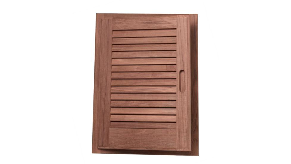 Whitecap Teak Louvered Door &amp; Frame - Left Hand - 15" x 20" 50670