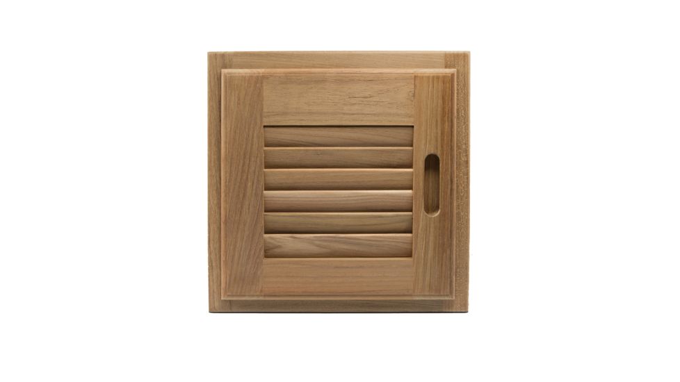Whitecap Teak Louvered Door &amp; Frame - Right Hand - 12" x 12" 50660