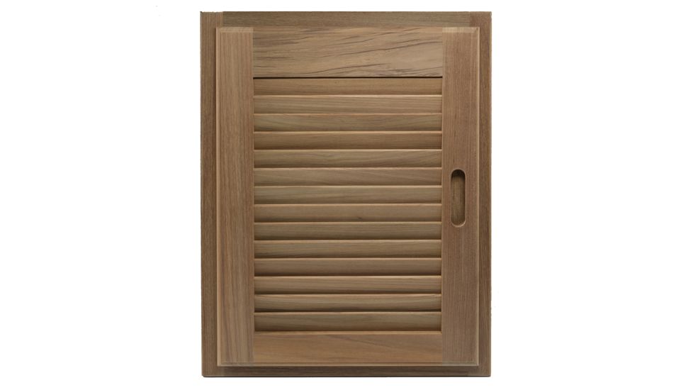 Whitecap Teak Louvered Door &amp; Frame - Right Hand - 15" x 20" 50669