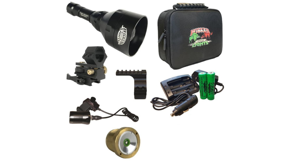 Wicked Hunting Lights W403iC LED Green Night Hunting Light Kit, Black, W2012