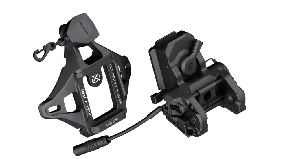 Wilcox DPAM NVG Mount/Interface Plate Adaptor/Three Hole Shroud/Lanyard/Cup, Black, 62100G04-B
