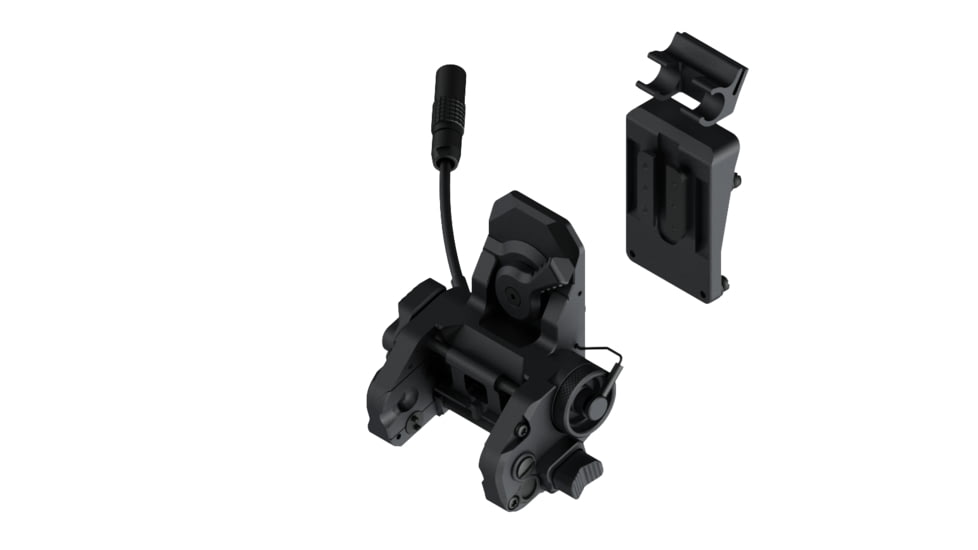 Wilcox DPAM NVG Mount/Quick Release Shroud Interface Plate/LEMO Pigtail Storage for HGU-56/SPH-4, Black, 62100G07-B