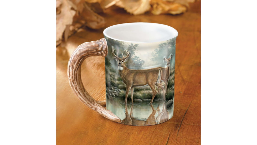 Wild Wings Sculpted Mug Tranquil Waters Whitetail Deer, Tan, 8955712365