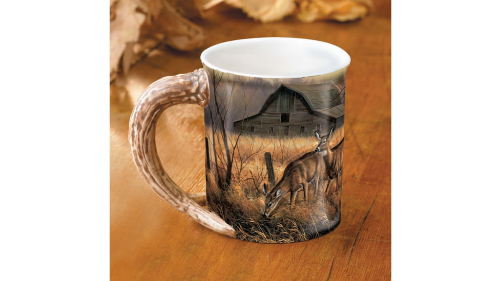 Wild Wings Sculpted Mug Abandoned Farmstead Whitetail Deer, Multi, 8955791023