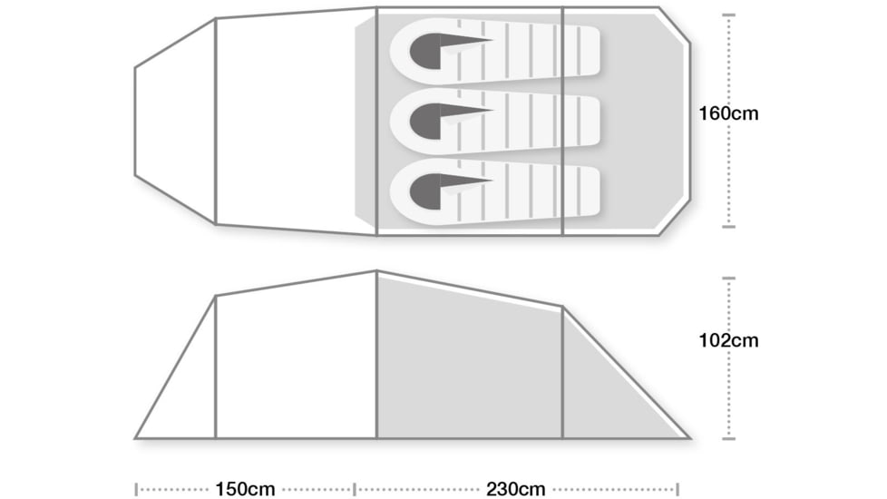 WildCountry Blizzard Compact Tent - 3 Person, Green, 44BC3TF