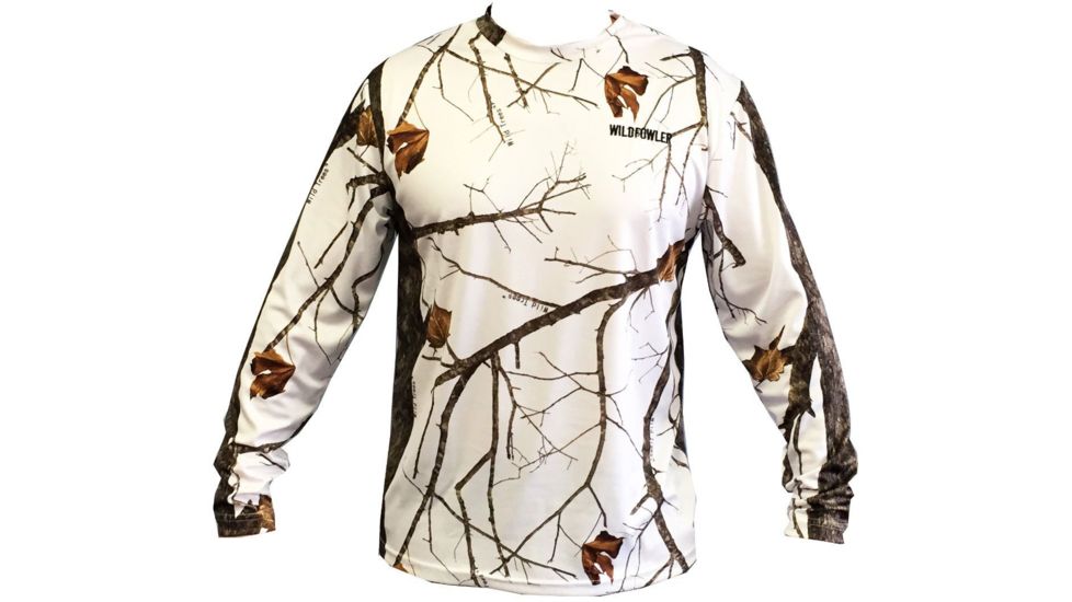 Wildfowler Quick-Dry Long Sleeve Mens T-Shirt, Wildtree Snow, 2XL, QDLT-WTS-2X