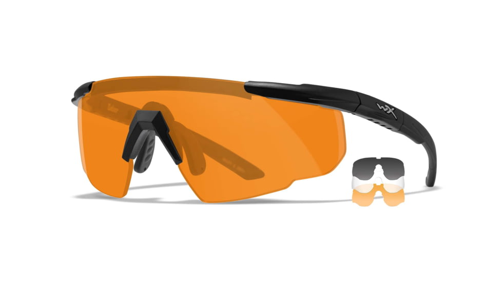 Wiley X Changeable Series Saber Advanced Safety Glasses, Matte Black Frame, Grey Clear Rust Lens, 308