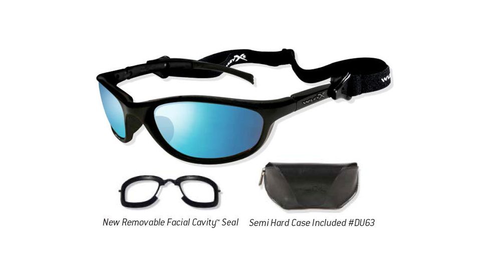 Wiley X JP-2 Sunglasses/ Goggles w/ Blue Ice Lenses/ Gloss Black Frame 509