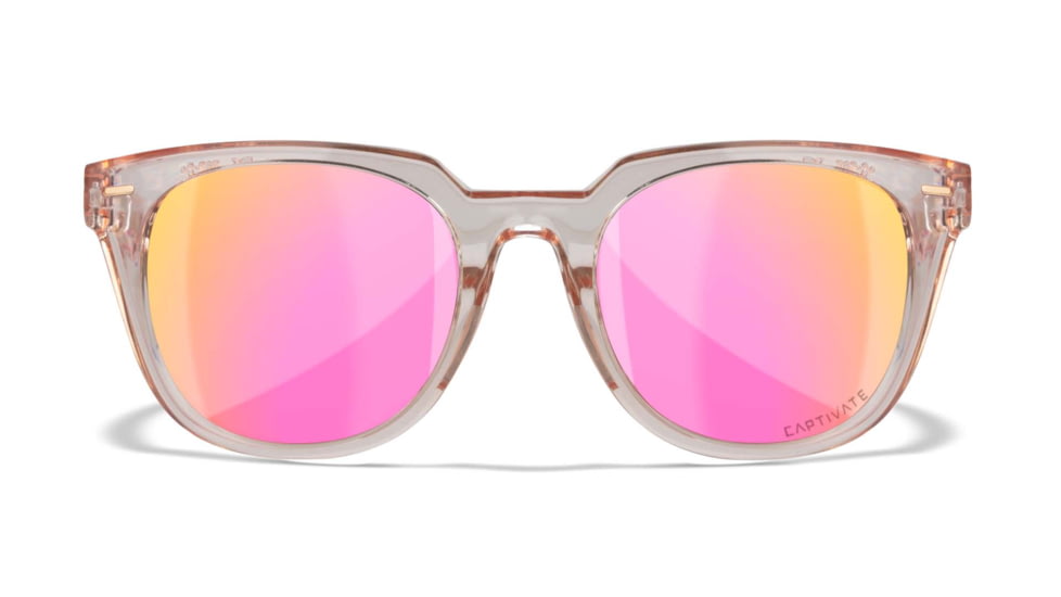 Wiley X WX Ultra Sunglasses - Womens, Captivate Polarized Rose Gold Mirror/Gloss Crystal, AC6ULT10