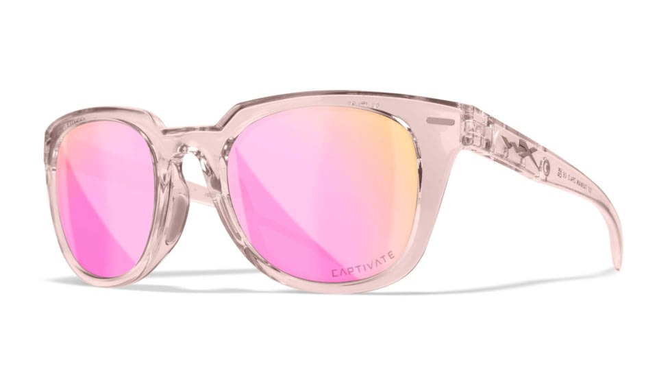 Wiley X WX Ultra Sunglasses - Womens, Captivate Polarized Rose Gold Mirror/Gloss Crystal, AC6ULT10