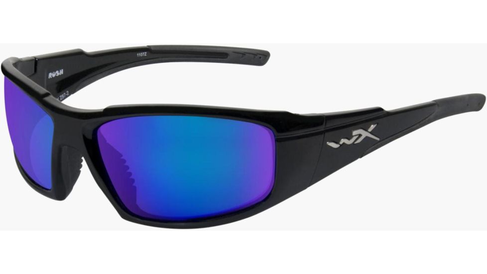Wiley X Rush - Polarized Blue Mirror/Green Tint Lens w/Gloss Blk Frame ACRUS04