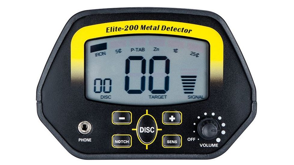 Winbest Pursuit-200 Metal Detector, 10 in Search Coil, Arm Rest, Black, Adjustable up to 47 in BE12594