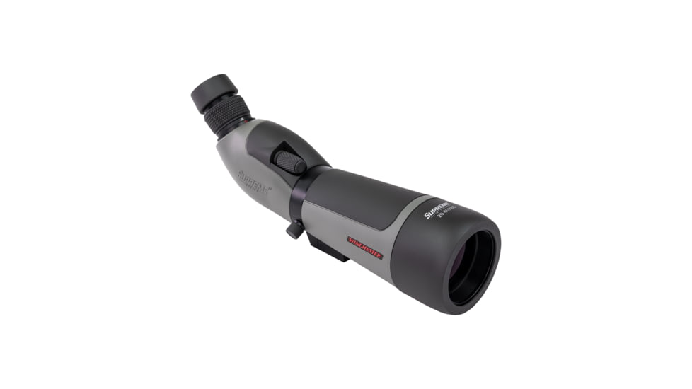 Winchester Supreme Optics W20-60x65mm Spotting Scope, Angled, Black/Gray, WQ-SS-SPRM12-20-60x65