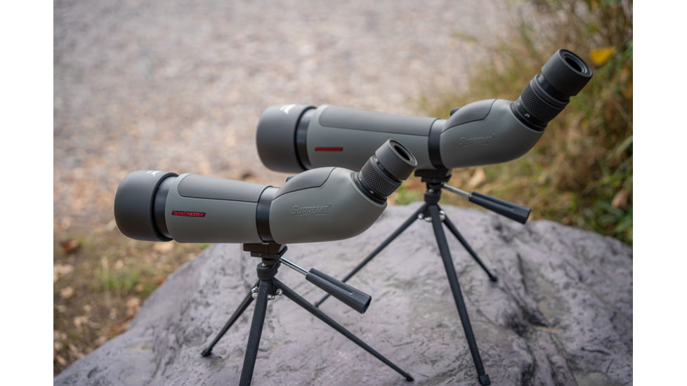 Winchester Supreme Optics W20-60x65mm Spotting Scope, Angled, Black/Gray, WQ-SS-SPRM12-20-60x65