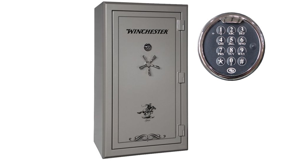 Winchester Safes Legacy 53, 51 Gun Safe, 2.5 Hour Fire Rating, U.L. Listed Electronic Lock, Gunmetal Gray, 52.5 cu. Ft, L-7242-53-10-E