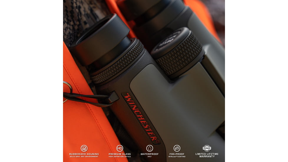 Winchester Supreme Optics 8x42mm Roof Prism Binocular, Black/Gray, W12-0842