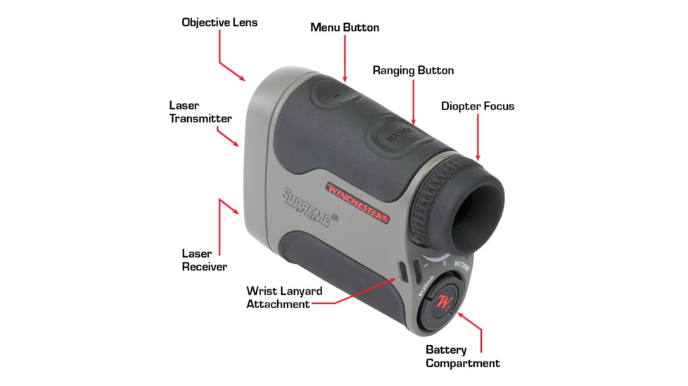 Winchester Supreme Optics 7x24mm Laser Rangefinder, Black/Gray, WQ-RF-SPRM11-7x24