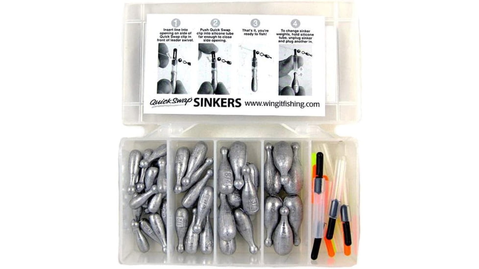 Wing-It 50 Pc Standard Kit. Dimensions :6inX3in.Contains 81/4,83/8 8 1/2, 83/4,61. oz Sinkers &amp; 12 Connectors, WQS50PCSTDKIT