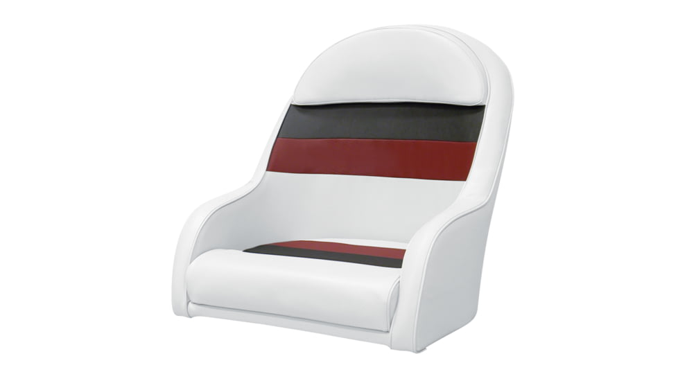 Wise Deluxe Bucket Seat /Charcoal/Red, White, 8WD120LS-1009