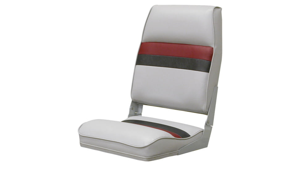 Wise Deluxe High Back Boat Seat /Charcoal/Red, Grey, 8WD434LS-1012