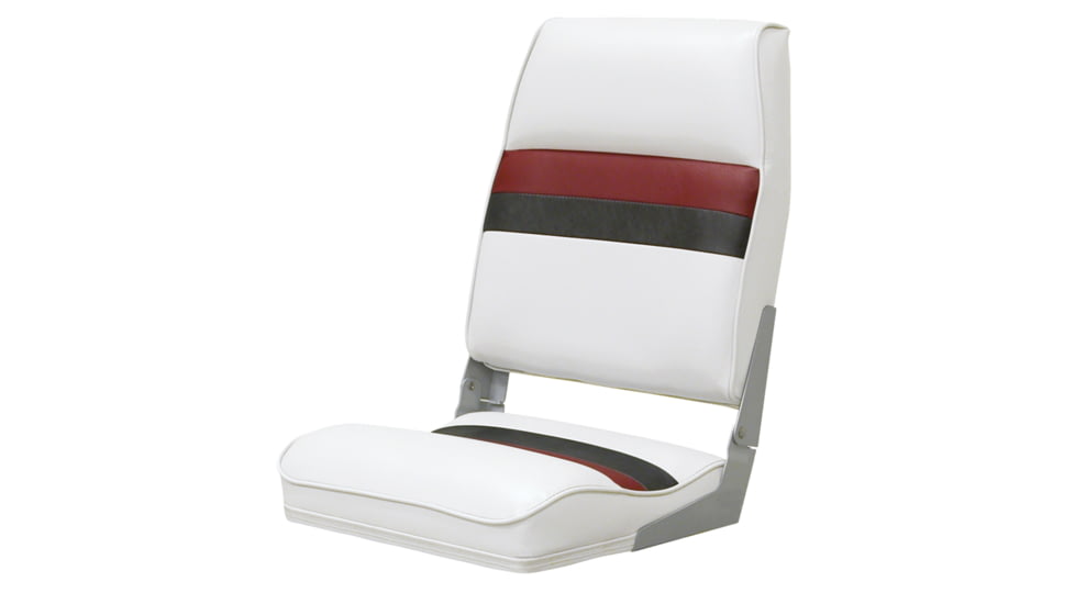 Wise Deluxe High Back Boat Seat /Charcoal/Red, White, 8WD434LS-1009