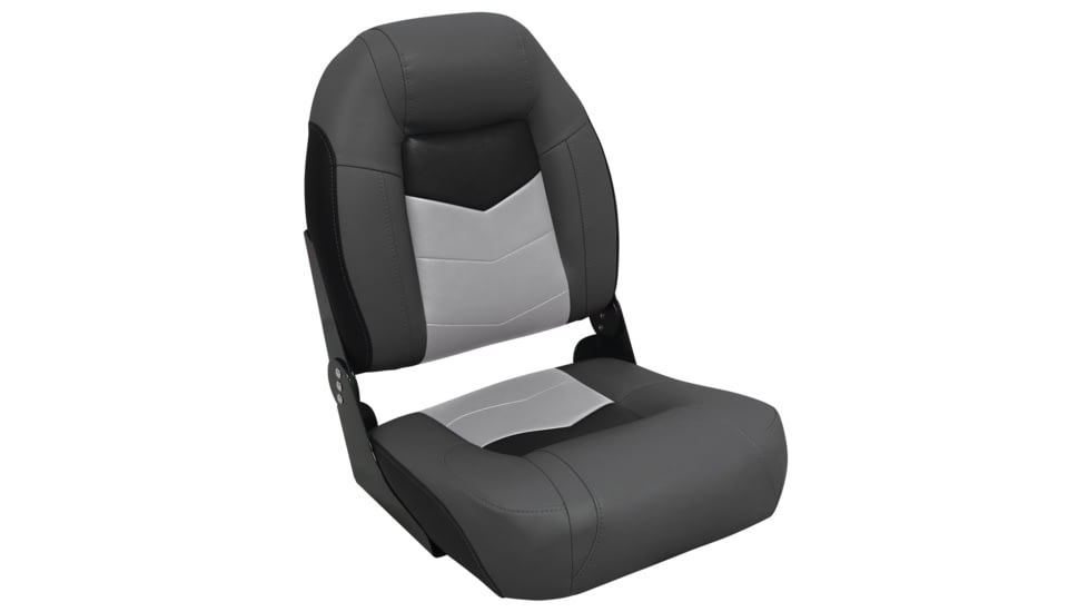 Wise Pro-Angler Folding Boat Seat, Charcoal/Black/Marble Grey, Medium, 3304-860