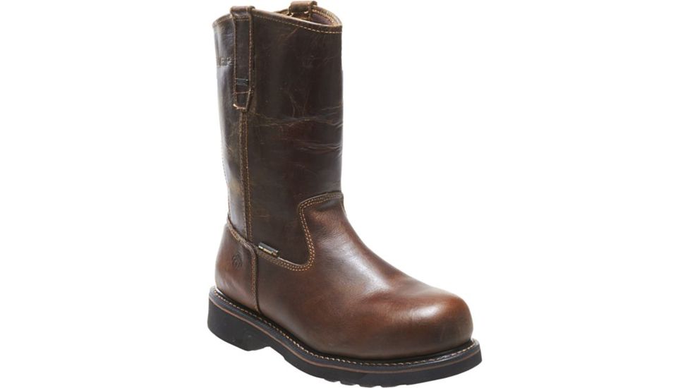 Wolverine Brek DuraShocks Waterproof Wellington Steel-Toe EH Work Boot - Mens, Dark Brown, 8 US, Extra Wide, W10084-8EW