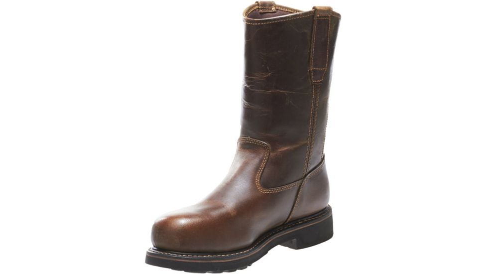 Wolverine Brek DuraShocks Waterproof Wellington Steel-Toe EH Work Boot - Mens, Dark Brown, 8 US, Extra Wide, W10084-8EW