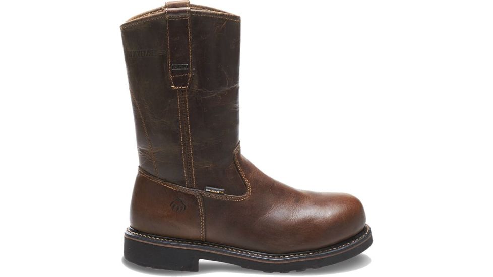 Wolverine Brek DuraShocks Waterproof Wellington Steel-Toe EH Work Boot - Mens, Dark Brown, 8 US, Extra Wide, W10084-8EW