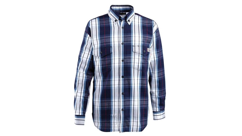 Wolverine FR PLD Twill Long Sleeve Shirt - Men's, Navy, 2XL W1203980-417-XXL