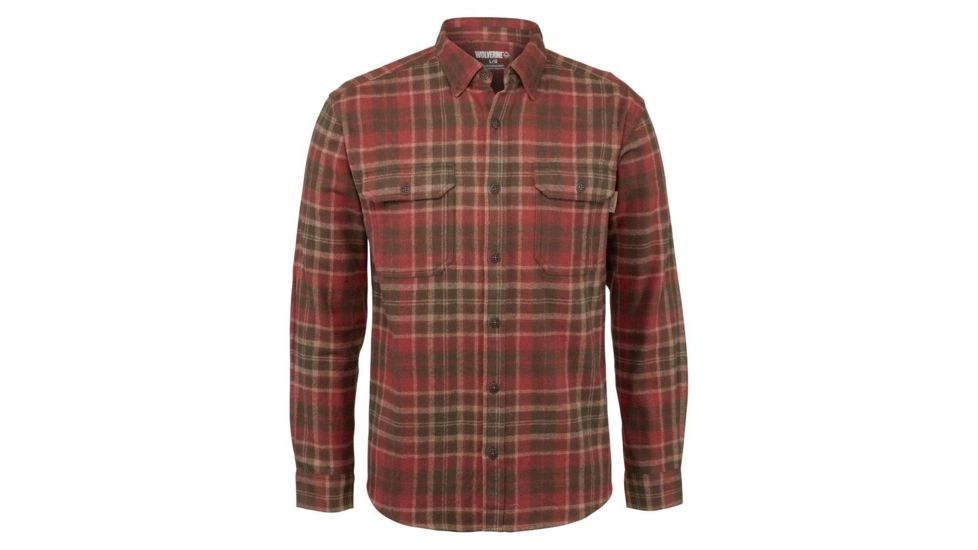 Wolverine Glacier Long Sleeve Flannel Shirt - Men's, Gravel Plaid, Medium W1205850-201-M
