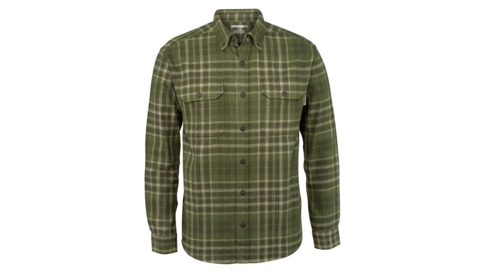 Wolverine Glacier Long Sleeve Flannel Shirt - Men's, Olive Plaid, Medium W1205850-341-M