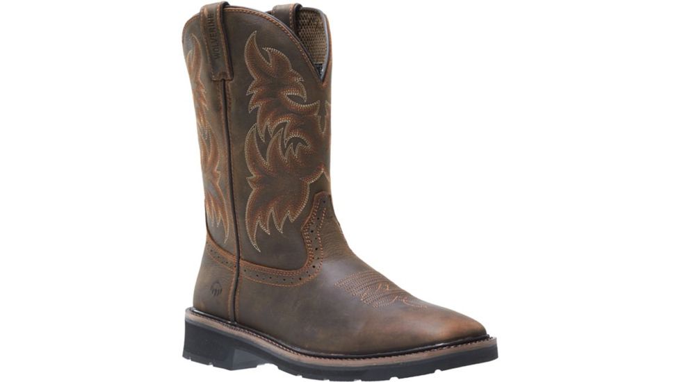 Wolverine Rancher Square-Toe Steel-Toe Wellington Boot - Mens, Dark Brown/Rust, 7 US, Medium, W10702-7M