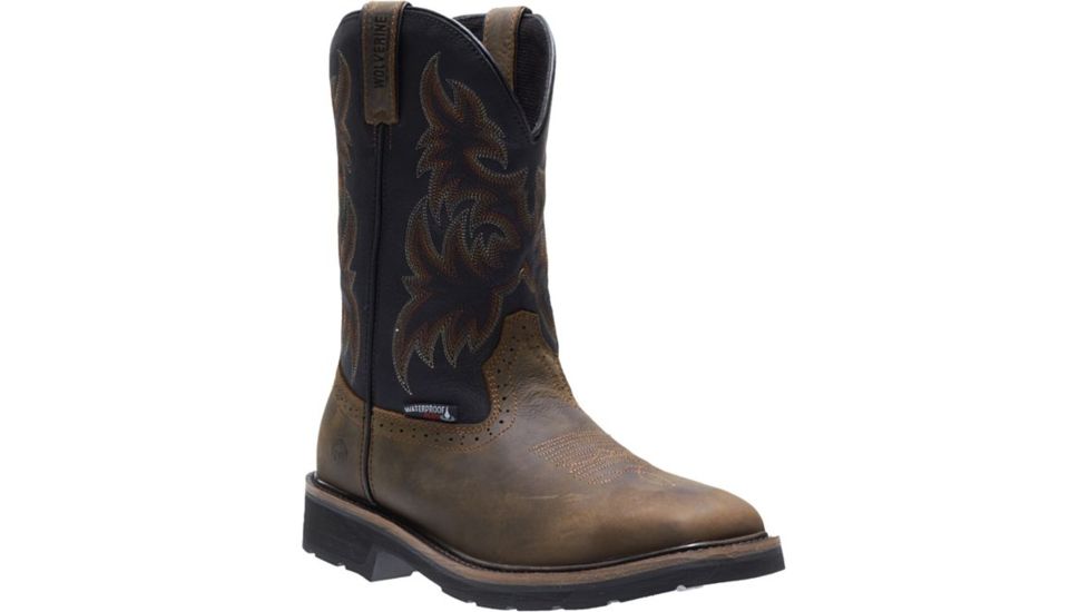 Wolverine Rancher Waterproof Wellington Boot - Mens, Black/Brown, 11 US, Extra Wide, W10768-11EW