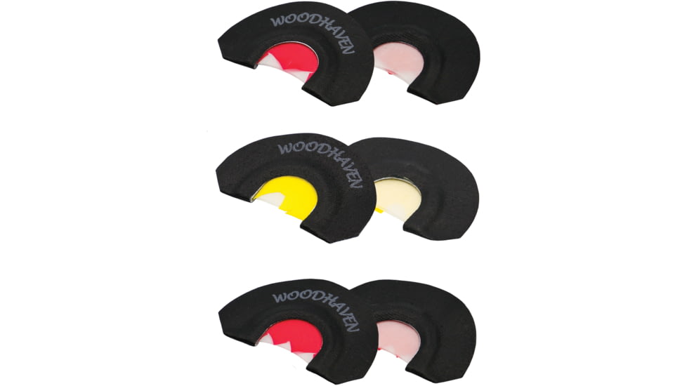 Woodhaven Calls Custom Calls Pure Turkey 3 Pack Mouth Calls, Black/Red/Green, WH510