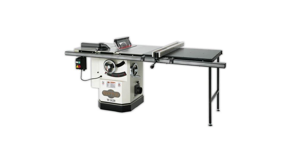 Shop Fox 10in 3 HP Cabinet Table Saw with Riving Knife &amp; Long Rails, W1820