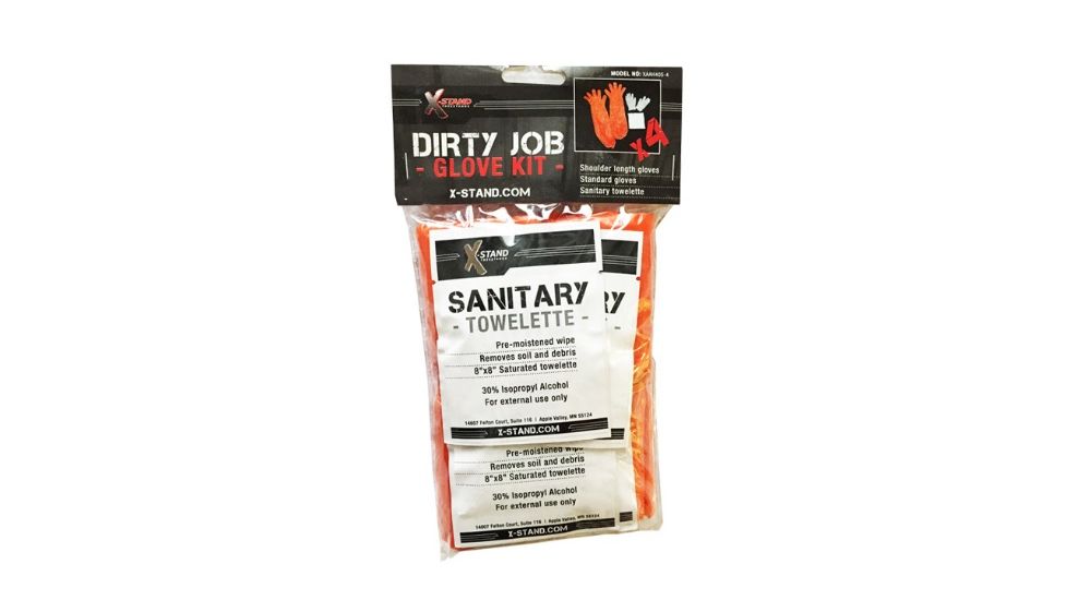 X-Stand Dirty Job Glove Kit, Orange, Pack of 4, XAAH405-4
